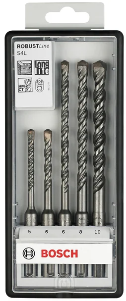 Lot De 5 Forets Sds Plus-5 Multimatériau, Diam.6-6-8-8-10 Mm Bosch