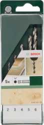 Coffret De 5 Forets Bois Bosch, Diam.2-3-4-5-6 Mm