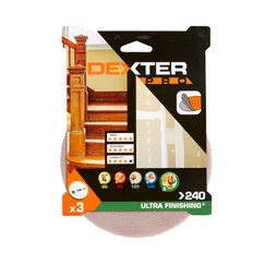 Lot de 3 disques abrasifs DEXTER PRO, 150 mm, grains 240