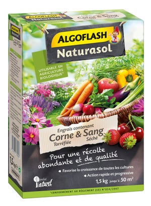 Engrais sang désséché, ALGOFLASH, 1.2 kg 25 m²