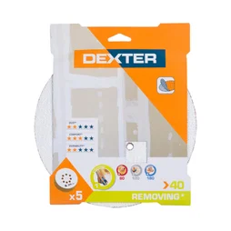 Lot de 5 disques abrasifs DEXTER, 225 mm, grains 40, plâtre