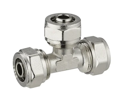 Raccord Té Égal À Compression Laiton D.20 Pour Tube En Multicouche