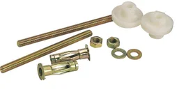 Lot de 2 fixations pour lavabo à paroi creuse + chevilles, L.2 X H.3.6 cm