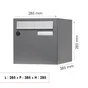 Boîte aux lettres normalisée 1 porte extérieur, RENZ, acier gris brillant