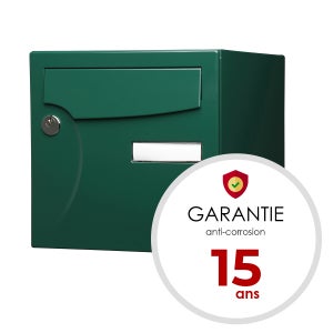 Boîte Aux Lettres Normalisée 1 Porte Extérieur Renz Acier Vert Brillant