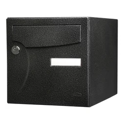 Boîte Aux Lettres Normalisée 2 Portes Extérieur Renz Acier Noir Brillant