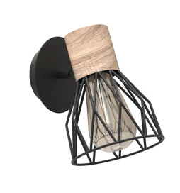 Applique, Nature Métal Noir / Bois Seynave Clayton 1 Lumière(S)