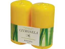 Lot de 2 bougies cylindrique anti moustique citronnelle, 100 x 50 mm