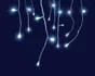Rideau lumineux int/ext stalactit 42led/14led clignot blanc froid cable blanc l2,5m h25cm