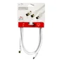 Câble coaxial 9.52m² femelle / mâle blanc 2m + adaptateur mâle/mâle, EVOLOGY