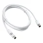 Câble coaxial 9.52m² femelle / mâle blanc 2m + adaptateur mâle/mâle, EVOLOGY