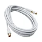 Câble coaxial 9.52m² femelle / mâle blanc 5m + adaptateur mâle mâle, EVOLOGY