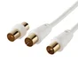 Câble coaxial 9.52m² femelle / mâle blanc 5m + adaptateur mâle mâle, EVOLOGY
