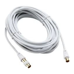 Câble Coaxial 9.52 Femelle Mâle Blanc 10M + Adaptateur Mâle Mâle Evology