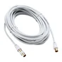 Câble Coaxial 9.52 Femelle Mâle Blanc 10M + Adaptateur Mâle Mâle Evology