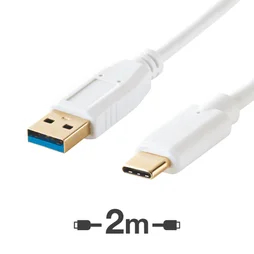 Câble Chargeur Usb Type C, 2 M Blanc Evology