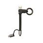 Câble Porte-Clefs 2 En 1 Lightning Iphone Et Micro Usb, 0.2 M Noir Evology