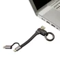 Câble Porte-Clefs 2 En 1 Lightning Iphone Et Micro Usb, 0.2 M Noir Evology