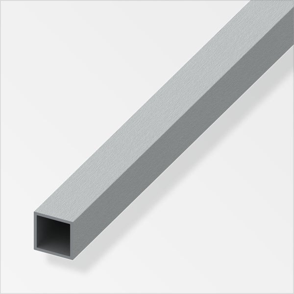 Tube Carré Aluminium Brossé, L.1 M X L.1 Cm X H.1 Cm