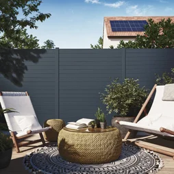 Lame De Clôture Aluminium Pleine Klos'Up Gris Zinc, H.9 X L.145 Cm