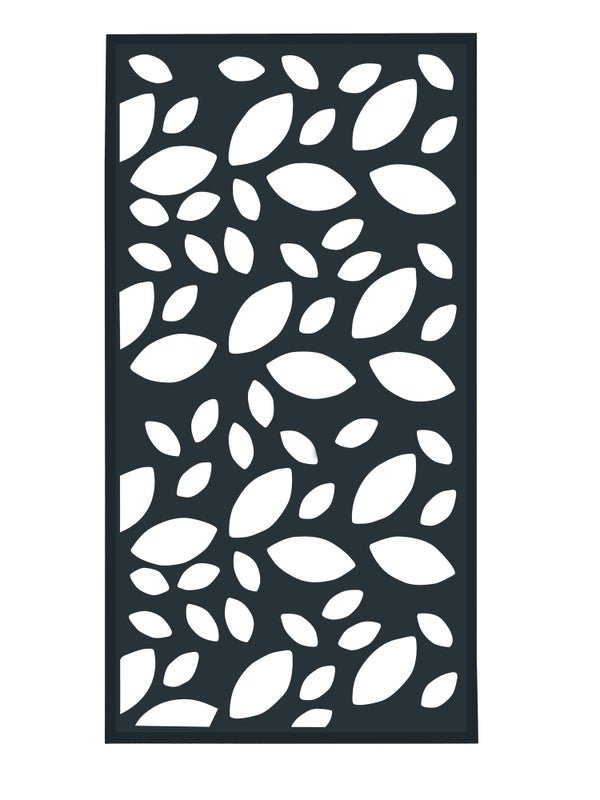 Décor Panneau Alu Kyoto Feuille Gris Foncé, L.100 X H.185 Cm X Ep.21 Mm