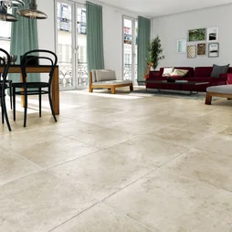 Carrelage Sol Et Mur Forte Effet Pierre Beige Monastère L.50 X L.50 Cm