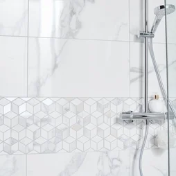 Mosaïque mur Murano hexa blanc carrare 28x26cm