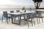 Fauteuil de jardin DCB GARDEN Miami en aluminium gris / argent