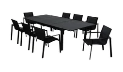 Table en aluminium Miami gris anthracite 180/240X100