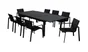 Table en aluminium Miami gris anthracite 180/240X100