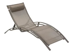 Bain de soleil de jardin DCB GARDEN en aluminium marron