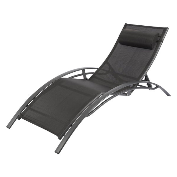 Bain de soleil de jardin DCB GARDEN en aluminium noir