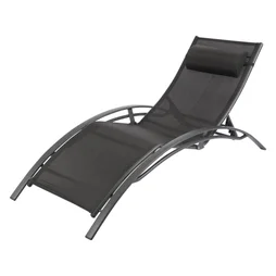 Bain de soleil de jardin DCB GARDEN en aluminium noir