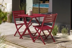 Table de jardin DCB GARDEN Marius carré rouge 2 personnes