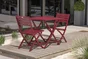 Table de jardin DCB GARDEN Marius carré rouge 2 personnes