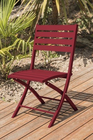 Chaise chaise DCB GARDEN Marius en aluminium rouge