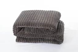 Plaid 3d sherpa, gris l.130 x L.170 cm