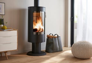 Poêle à bûche sur pied Chloé, SUPRA, 6 kw noir