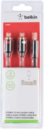 Câble Multimédia Câble Audio Jack Mâle Vers Double Jacks Mâle - 2M - Noir Mâle /
