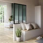 Verrière atelier fixe noir mat 5 carreaux en aluminiu, H.108 x l.153 cm