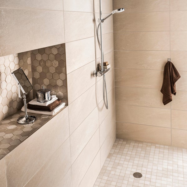 Carrelage mural Milano effet pierre beige mat lisse 24x69cm 1,16m²