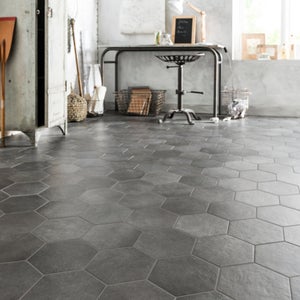 Carrelage Sol Et Mur Intenso Effet Béton Anthracite Time L.21 X L.18.2 Cm