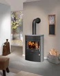 Poêle à bûche Agero 2.0, JUSTUS, 7 kw noir et gris