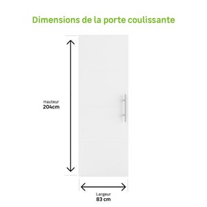 Porte coulissante ESSENTIEL Lali, blanc, H.204 X L.83 cm