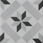 Carrelage Sol/Mur Forte Carreau De Ciment Noir Patrimony Étoile L.20 X L.20 Cm