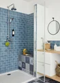 Carrelage Mur Forte Uni Bleu Grise Brillant L.7.5 X L.15 Cm, Bakerstreet