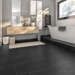 Carrelage Sol Et Mur Forte Effet Pierre Noir Quartzite L.30 X L.60.4 Cm