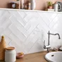 Carrelage Mur Forte Uni Blanc Brillant L.7.5 X L.30 Cm, Bakerstreet