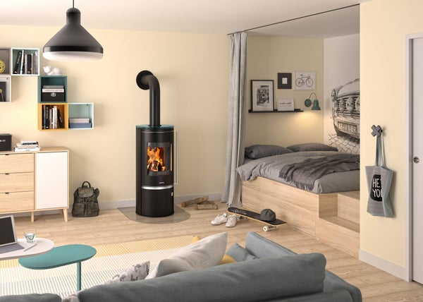 Poêle à bûche Faro 2.0,  JUSTUS, 6 kw noir