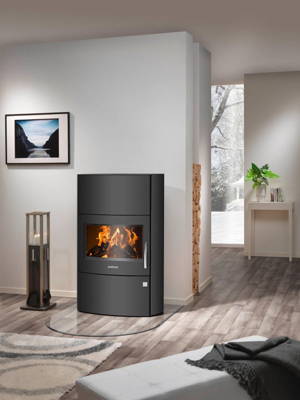 Poêle à bûche Agero w+, JUSTUS, 7 kw noir